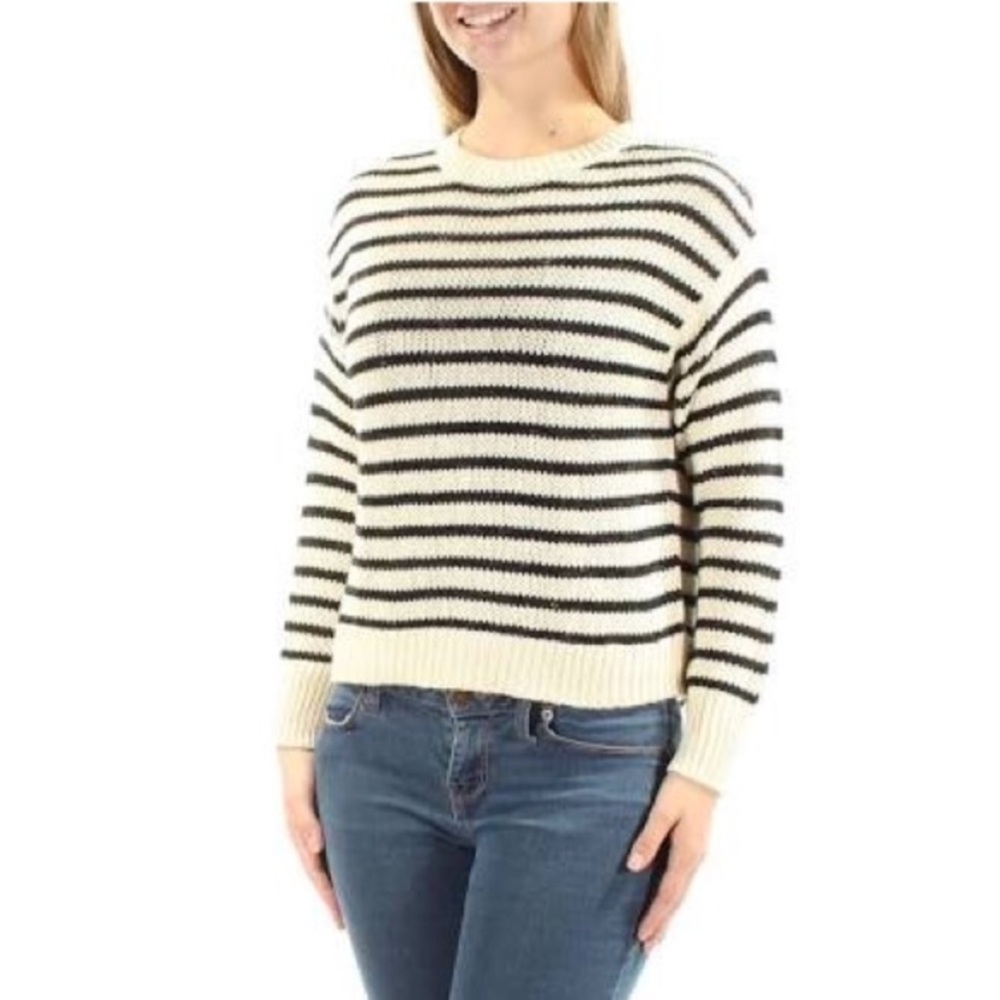 Denim & Supply Striped Black and Cream Knit Sweater by Ralph Lauren